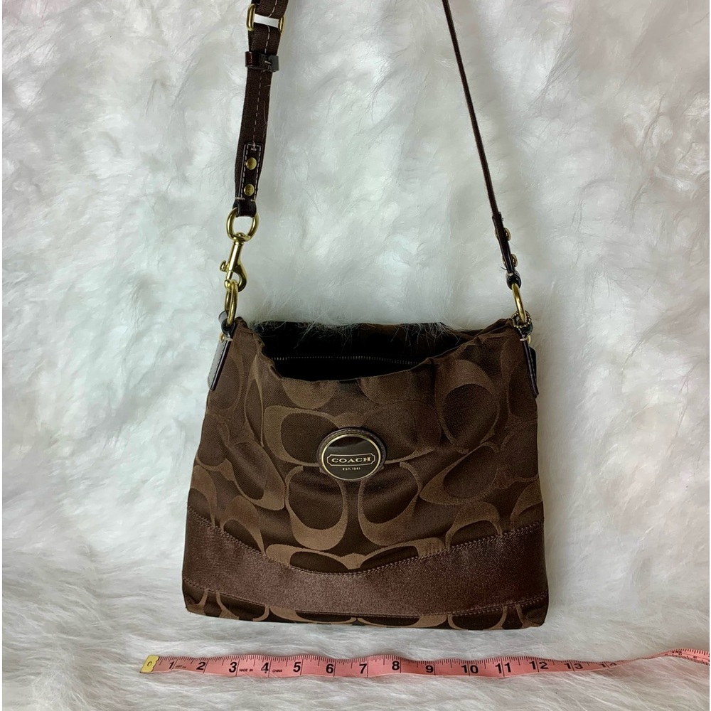 Coach signature stripe crossbody file bag